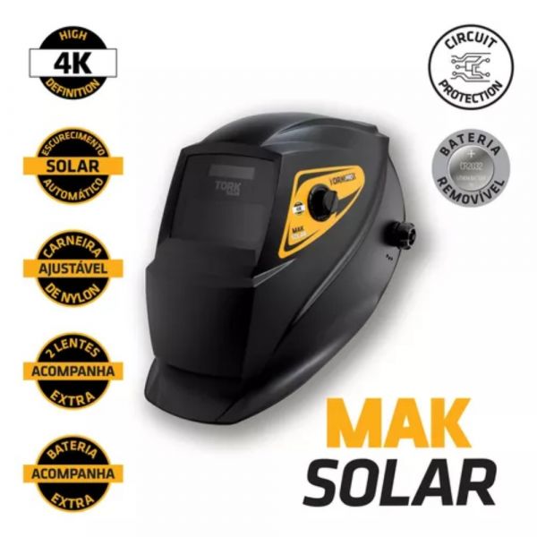 Máscara De Solda Com Escurecimento Automático 4K Max Solar Tork