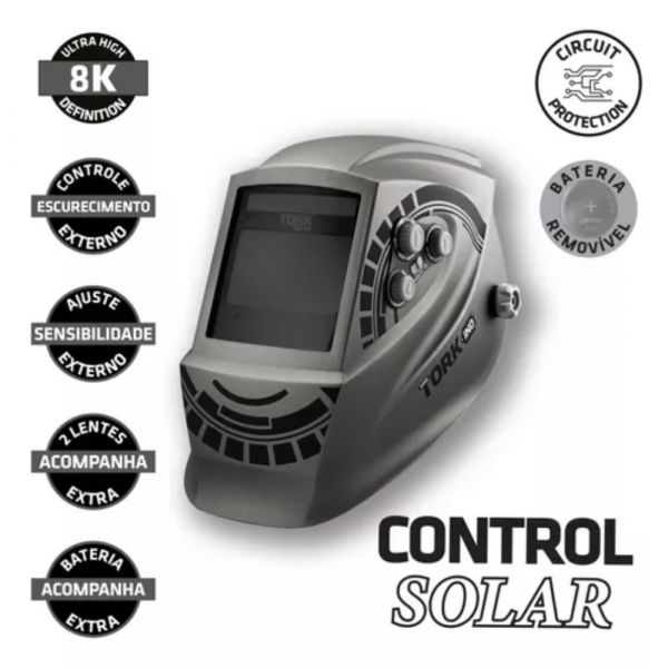 Máscara De Solda Com Escurecimento Automático Control Solar 8K Tork