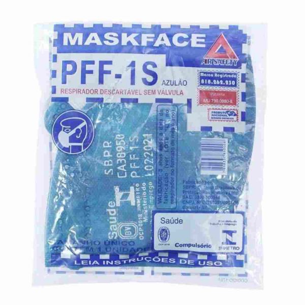 Máscara Descartável Sem Válvula PFF-1S Azulão Air Safety