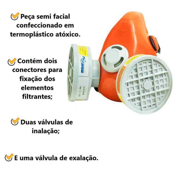 Máscara SemiFacial com Cartucho P2 Plastcor 