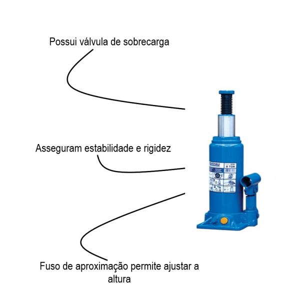 Macaco tipo Garrafa 10 Toneladas- Bovenau Cj