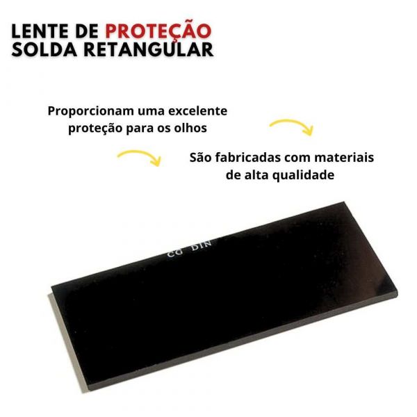 Lente De Proteção Solda Retangular N°10 51x108mm Carbografite