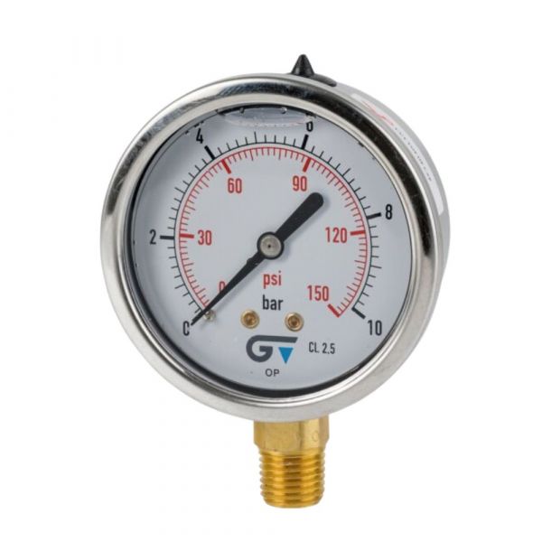 Manômetro com Glicerina 0-900 Psi 1/4 Pol. 0 a 60 Bar Genebre