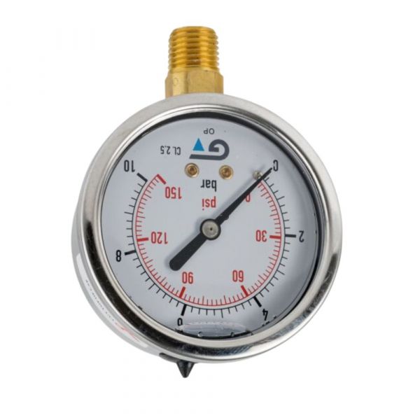 Manômetro com Glicerina 0-900 Psi 1/4 Pol. 0 a 60 Bar Genebre