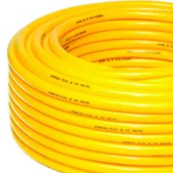 1 Metro de Mangueira Jardim 1/2 Pol. Siliconada Amarela Bariflex 