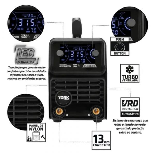 Maquina de Solda Inversora MMA Pulse VRD 315A ITE-12315-MULTI Tork