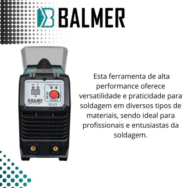 Fonte Inversora De Solda 220V Balmer JOY223 