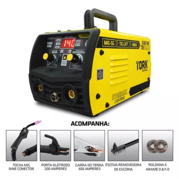 Maquina Solda Inversora Mig 140A sem Gás 220V Tork