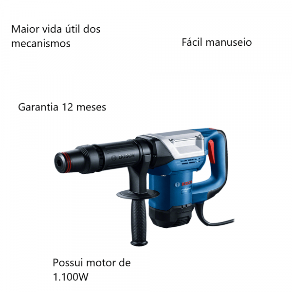 Martelete Demolidor 1100W GSH 500 S-MAX Com Maleta Bosch
