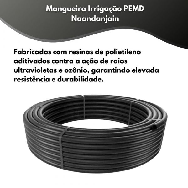 100 metros Mangueira Irrigação PEMD 50mm PN80 Naandanjain