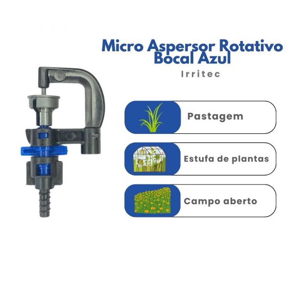 Micro Aspersor Rotativo Bocal Azul 102 Irritec