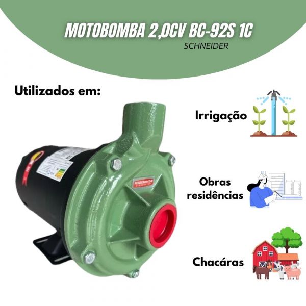 Motobomba 2,0CV BC-92S 1C 220/380V Trifásico Schneider