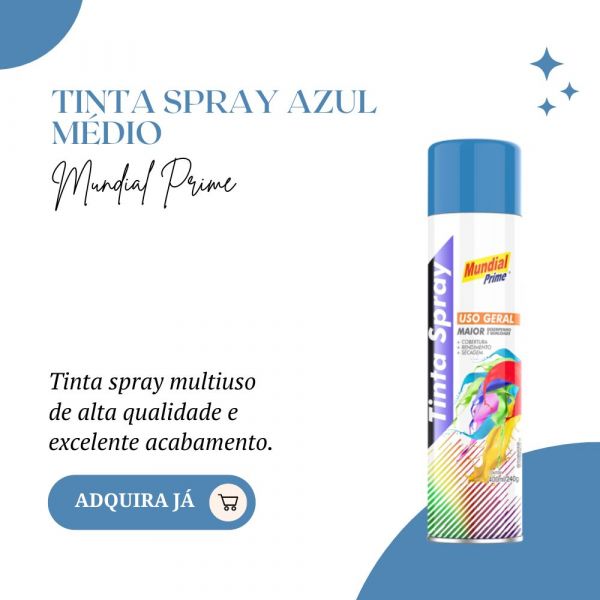 Tinta Spray Azul Médio 400ml- Mundial Prime
