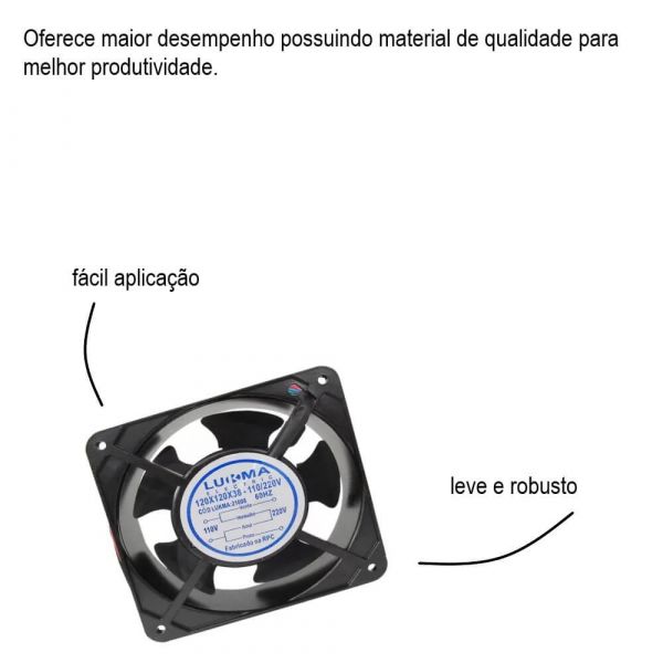 Micro Ventilador Ventoinha 120x120x38mm Lukma