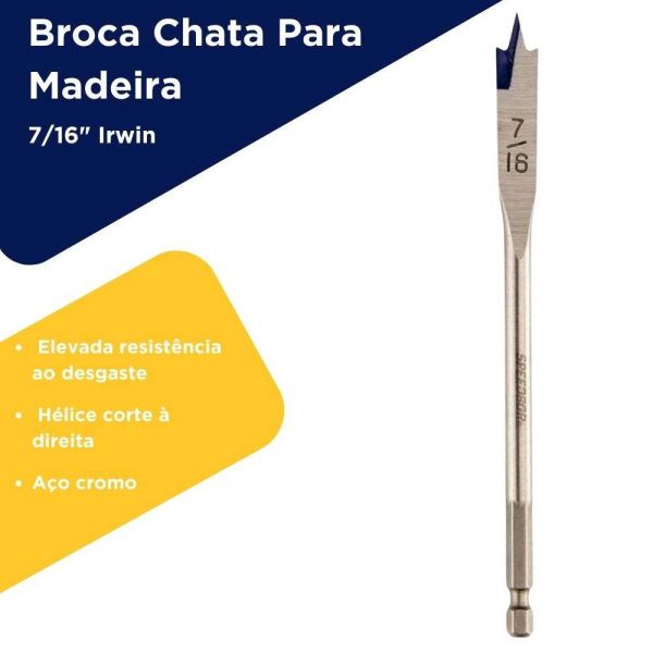 Broca Chata Para Madeira 7/16