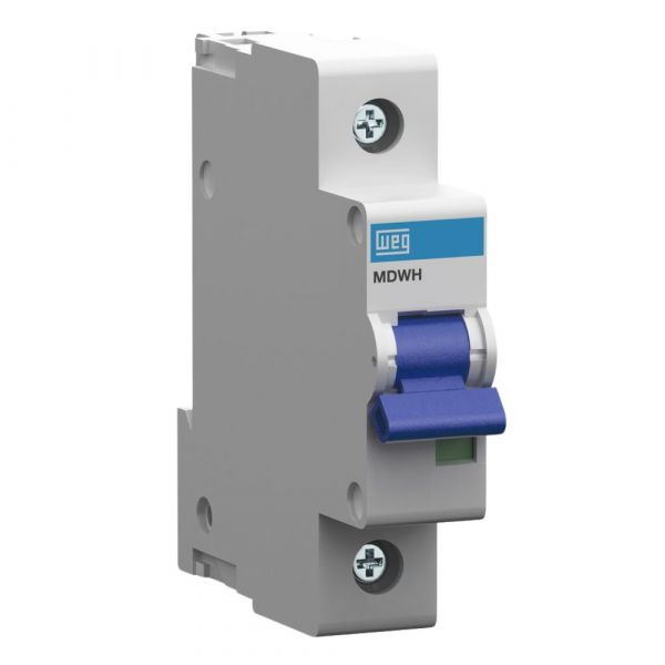 Mini Disjuntor Termomagnético MDWH-C25 Curva C 25A 1 Polo Weg