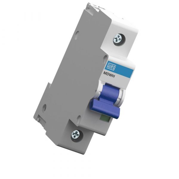 Minidisjuntor Monofásico Termomagnético MDWH-C6 Curva C 6A 10KA 1 Polo Weg 