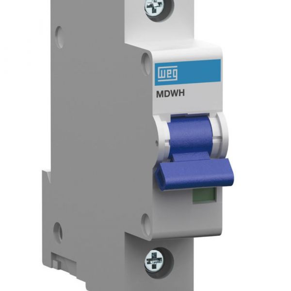 Minidisjuntor Monofásico Termomagnético MDWH-C6 Curva C 6A 10KA 1 Polo Weg 