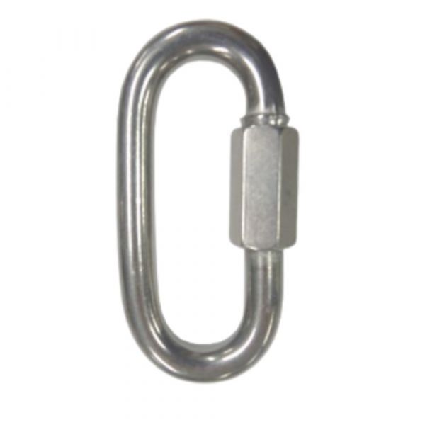 Mosquetão Oval Trava Roscada Inox 6mm Carbografite   