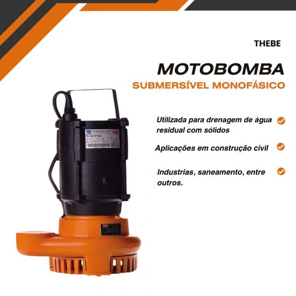 Motobomba Submersível Monofásica 1,0CV TSB-120 220V Thebe