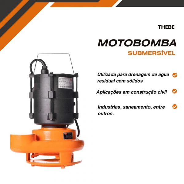 Motobomba 3,0cv Submersível TSB-220 380V Trifásico Thebe
