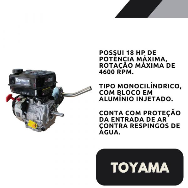 Motor a Gasolina TE180JET-HS-XP 4T 459CC 18CV Partida Manual Toyama