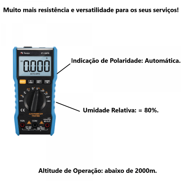 Multímetro Digital Capacimetro ET-1507B Minipa 