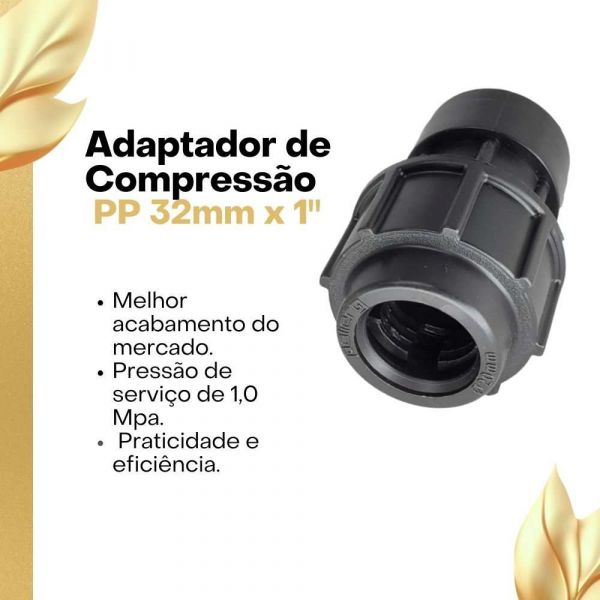 Adaptador de Compressão PP 32mmx1