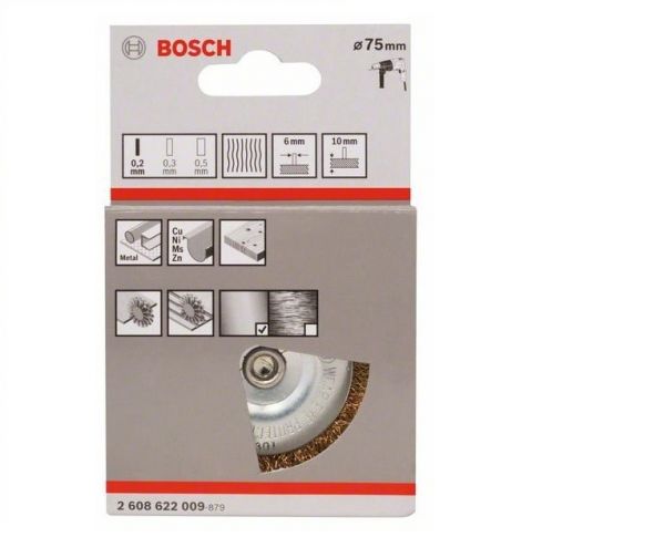 Escova de Aço Circular para Furadeira Arame Ondulado 75x0.2mm Bosch 2608622009