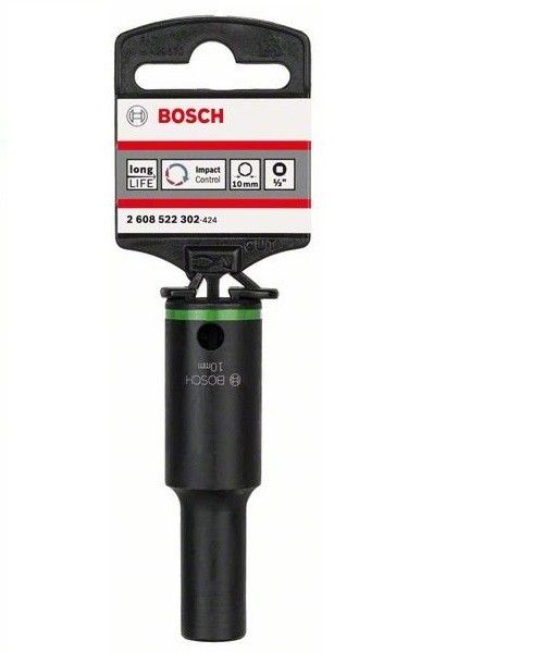 Soquete Impact Control M6 10mm, 77x25mm, encaixe 1/2 Bosch 2608522302