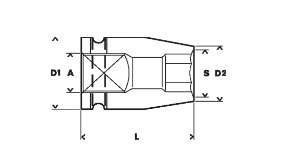 Soquete Impact Control M6 10mm, 77x25mm, encaixe 1/2 Bosch 2608522302