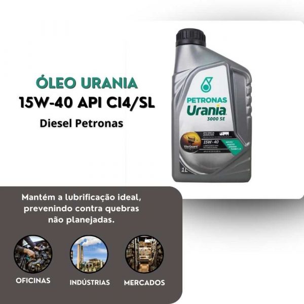 Óleo Urania 15W-40 API CI4/SL Diesel Petronas