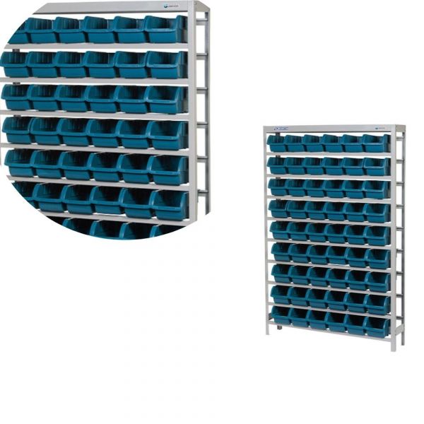 Estante Com 54 Caixas N°5 Azul NE54 Marcon