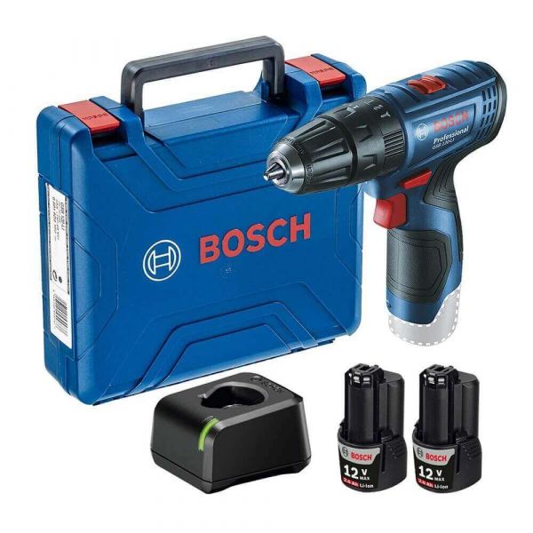 Parafusadeira Furadeira Bosch GSB 120-LI 12V 2 baterias e maleta