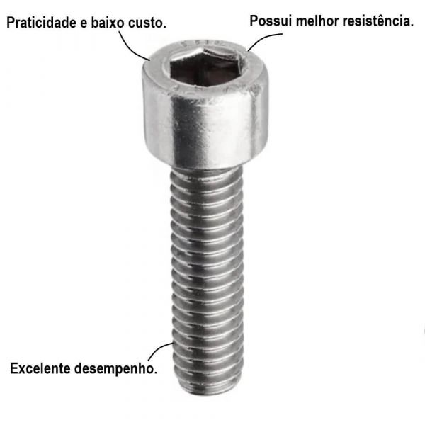 Parafuso Allen Com Cabeça Cilíndrica NC 3/8 X 1