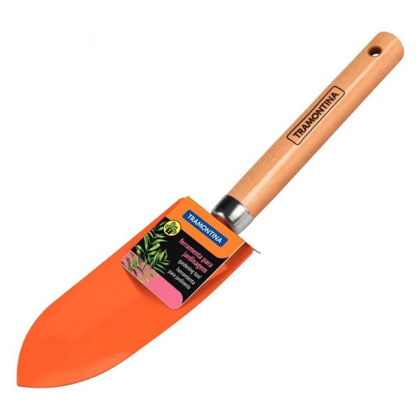 Pazinha Estreita Metálica para Jardinagem com Cabo de Madeira Tramontina