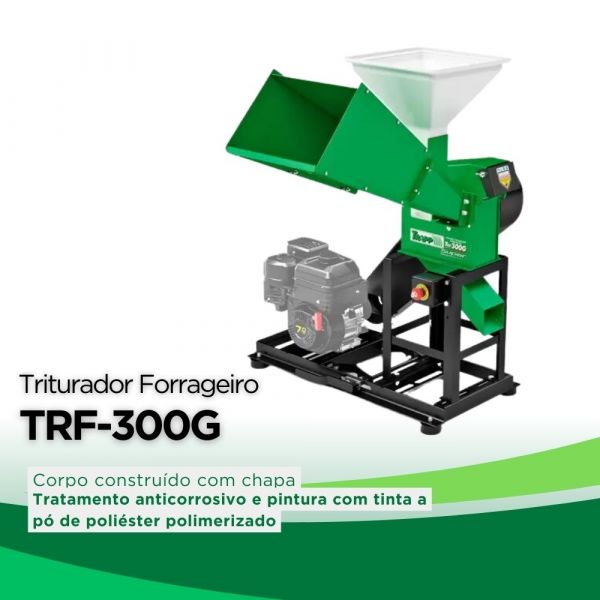 Triturador Forrageiro TRF-300G á Gasolina sem Motor com Base Trapp 