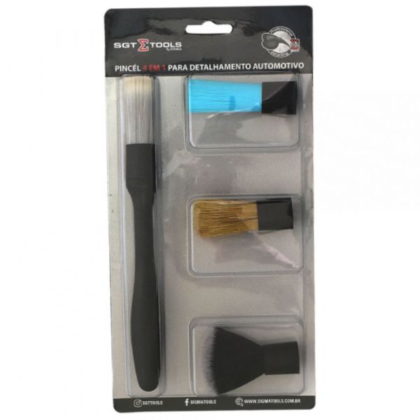 Pincel 4 em 1 para Detalhamento Automotivo Sigma Tools