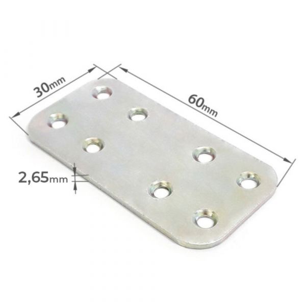 Placa de Junção Reta 30 x 60 x 2,0mm Minubras