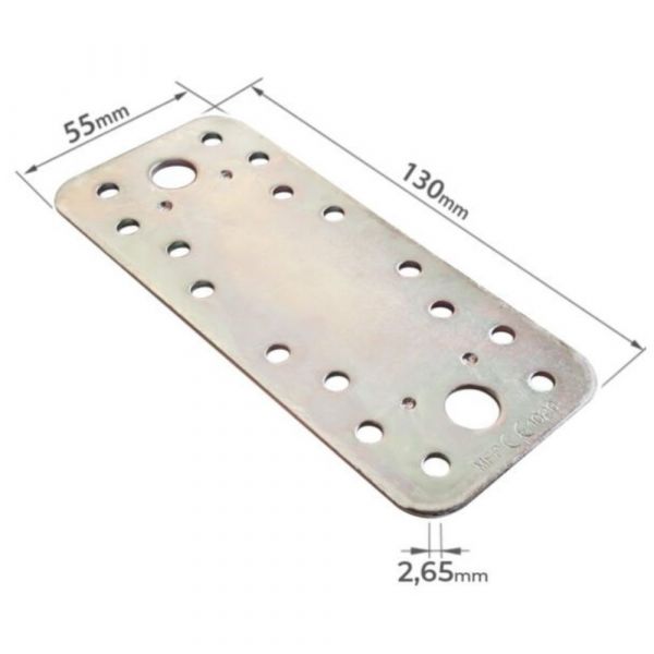 Placa de Junção Reta Pesada 55x130x2,65mm Minubras 