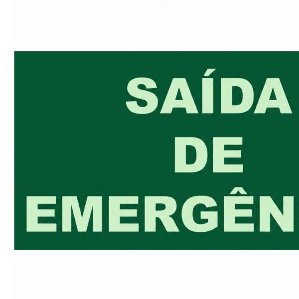 Placa de Sinalização Saída de Emergência 30x18cm Luminescente