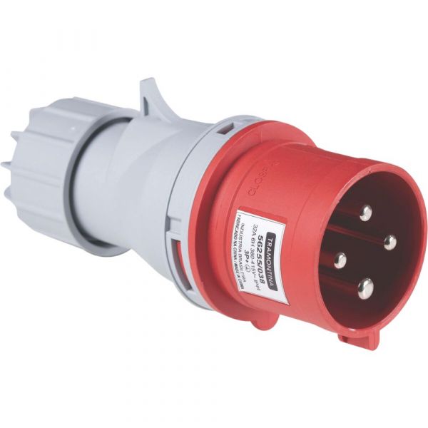 Plug Móvel Industrial 32A 3P+T 380-415V 6H VCA Vermelho Tramontina