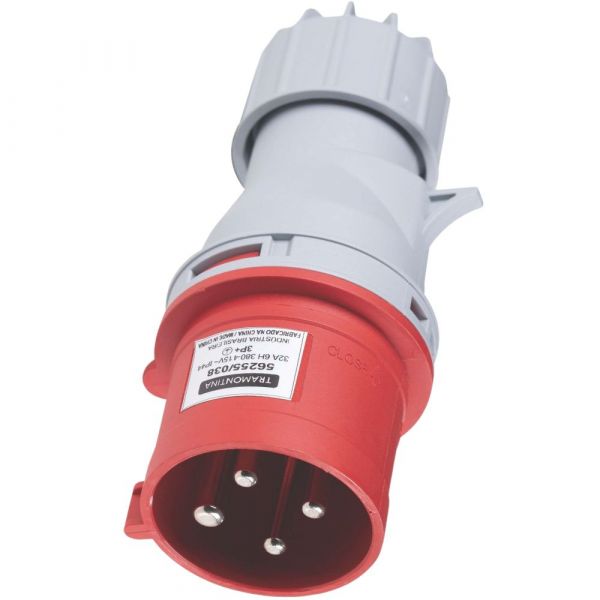 Plug Móvel Industrial 32A 3P+T 380-415V 6H VCA Vermelho Tramontina