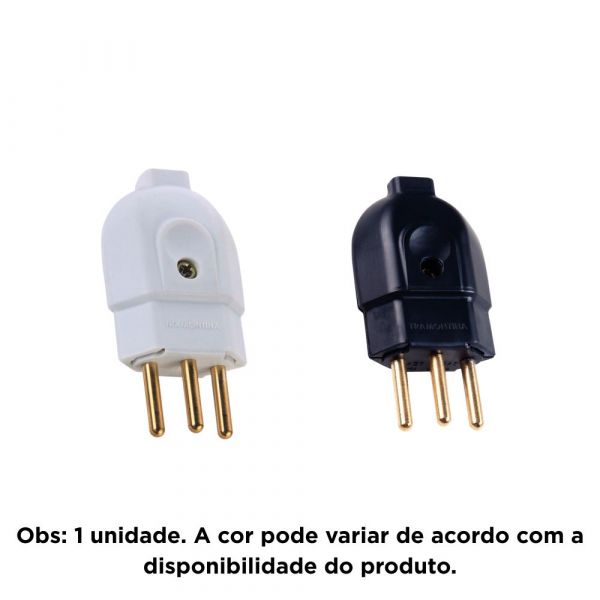 Plug Macho 2P+T 10ª Preto E Branco Tramontina