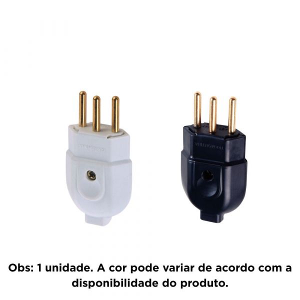 Plug Macho 2P+T 10ª Preto E Branco Tramontina