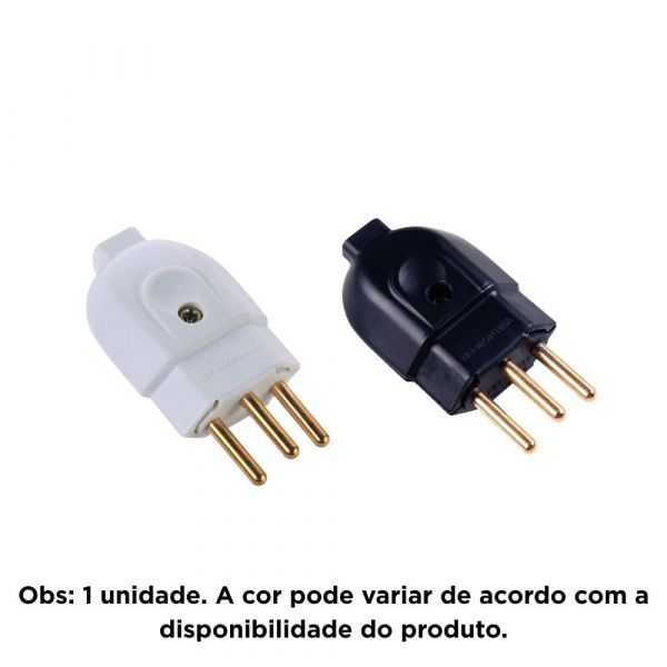 Plug Macho 2P+T 10ª Preto E Branco Tramontina