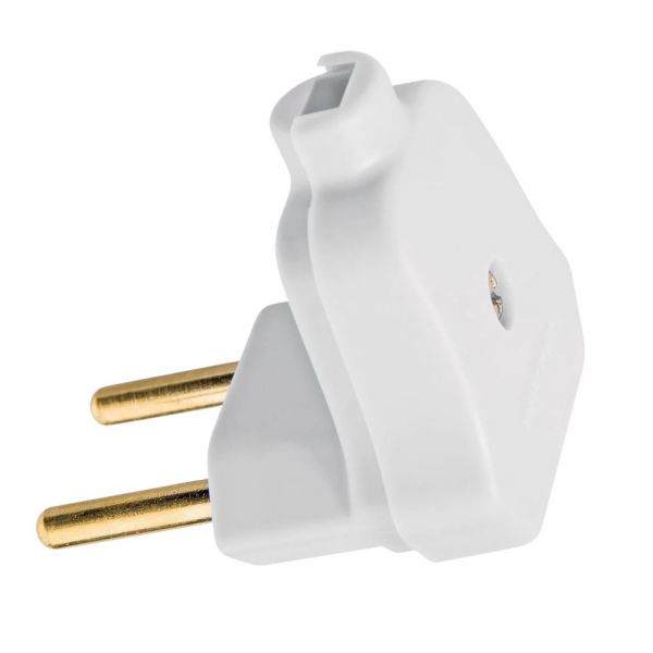 Plug Macho Angular 2P 10A Branco Tramontina 