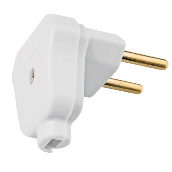 Plug Macho Angular 2P 10A Branco Tramontina 