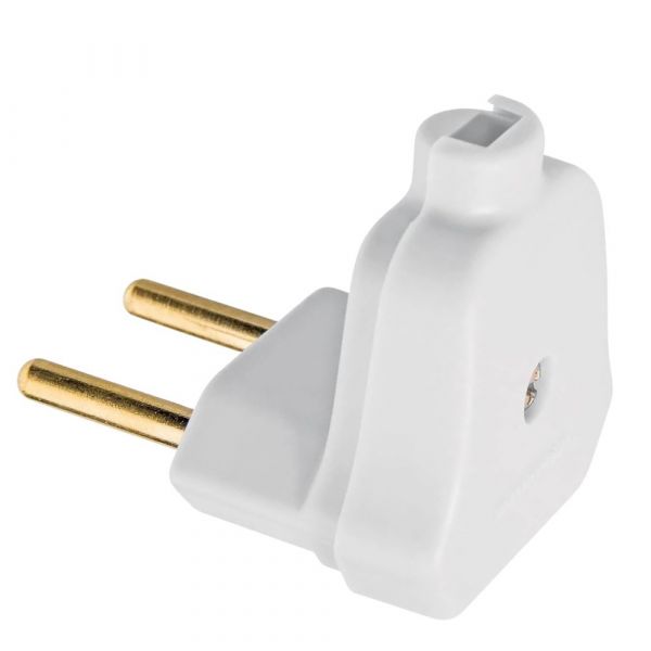 Plug Macho Angular 2P 10A Branco Tramontina 