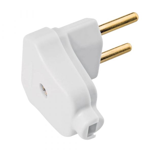 Plug Macho Angular 2P 10A Branco Tramontina 